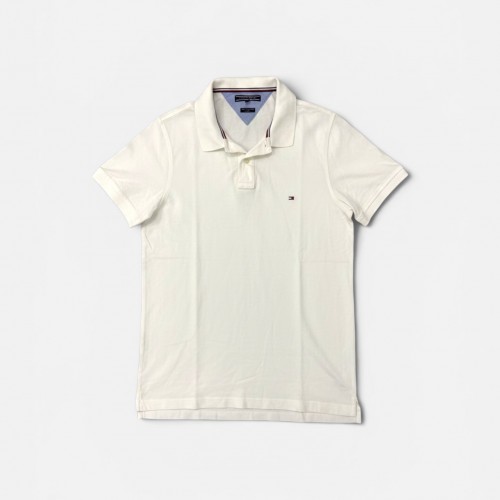 Tommy Hilfiger Ανδρική Λευκή Polo Μπλούζα L