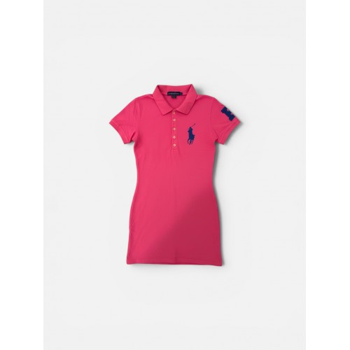RALPH LAUREN PINK POLO DRESS L