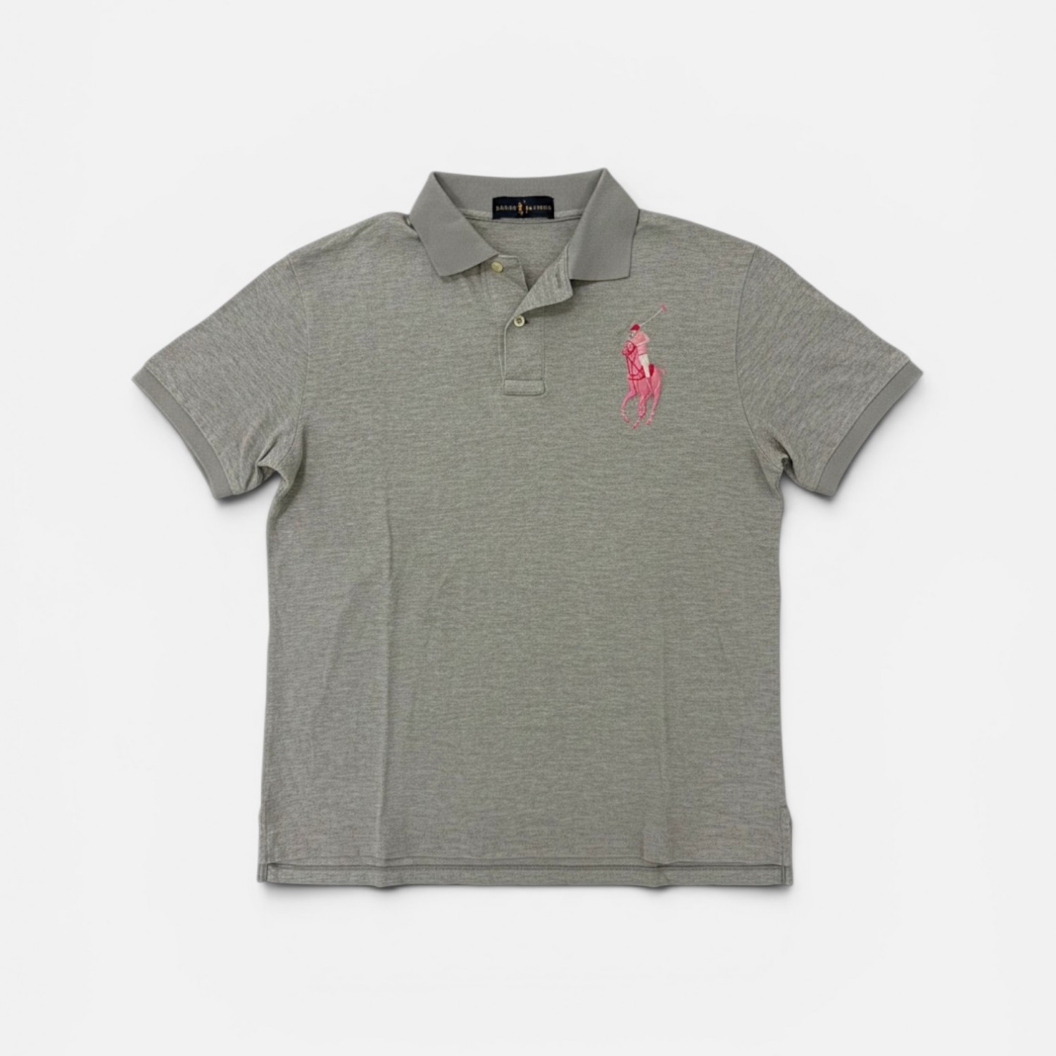 Polo Ralph Lauren Ανδρικό Polo Γκρι με Ροζ Big Pony