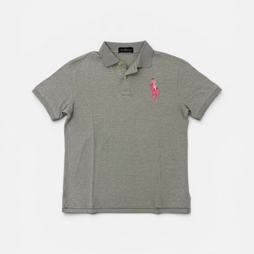 Polo Ralph Lauren Ανδρικό Polo Γκρι με Ροζ Big Pony
